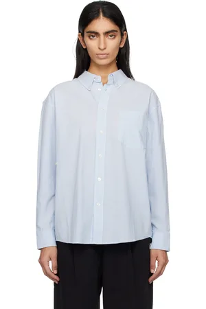 DUNST Chemise bleu et gris à rayures