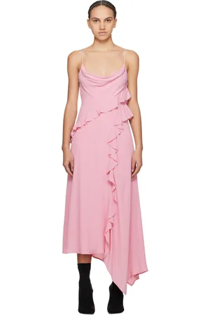 Msgm Robe longue rose à volants