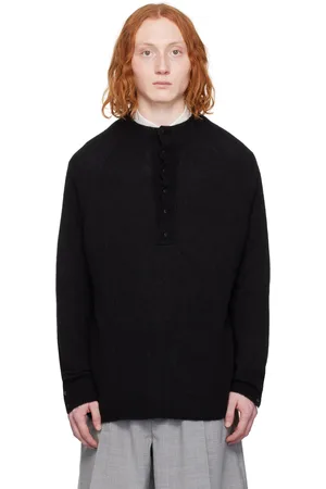 CORDERA Polo noir à col cheminée