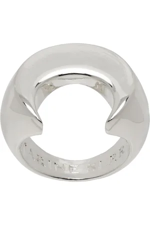 Marine Serre Bague argentée en laiton recyclé à logo Moon