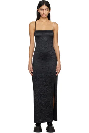 Ganni Robe longue froissée noire