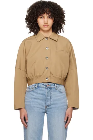Ganni Blouson écourté brun clair
