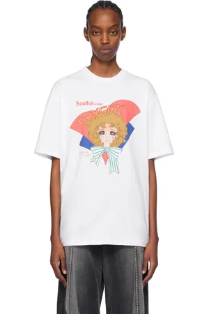 pushBUTTON T-shirt blanc à image exclusif à SSENSE