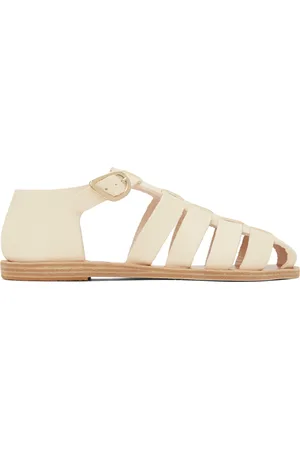 Ancient Greek Sandals Sandales Homeria blanc cassé