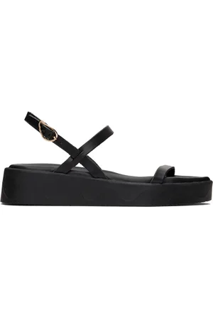Ancient Greek Sandals Sandales Evriali noires