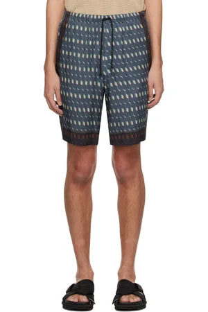 DRIES VAN NOTEN Short bleu marine à cordon coulissant