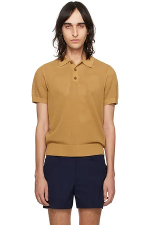 DRIES VAN NOTEN Polo brun clair à col classique