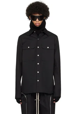 Rick Owens Chemise noire à boutons-pression