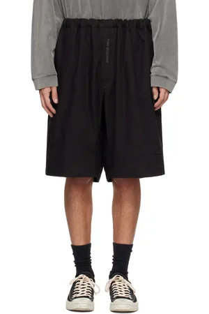 Acne Studios Short noir à logo brodé