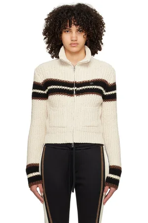 Kijun Cardigan blanc cassé à rayures