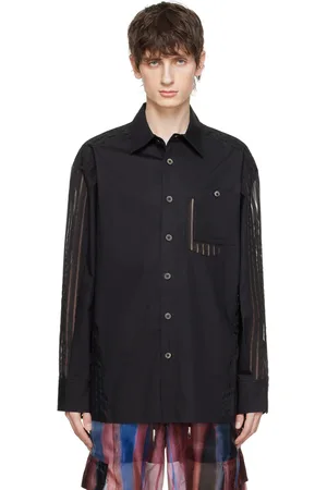 Feng Chen Wang Chemise noire à panneaux