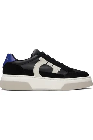 Salvatore Ferragamo Baskets basses noires à appliqué Gancini