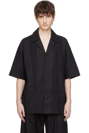 Feng Chen Wang Chemise noire à effet usé