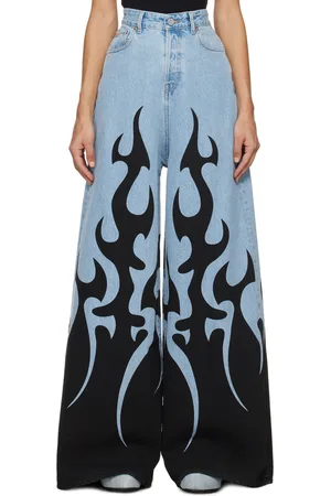 Vetements Jean bleu à motif graphique