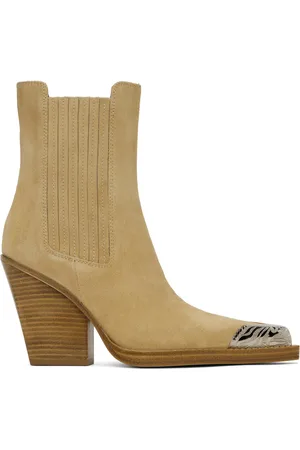 PARIS TEXAS Bottes Dallas beiges à bout à ornement