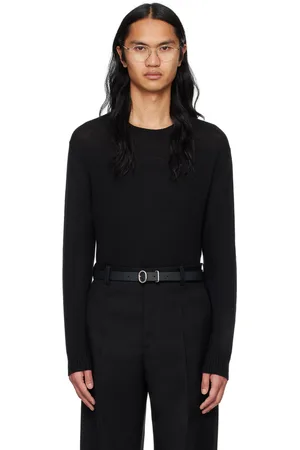 Jil Sander Pull noir à logo brodé