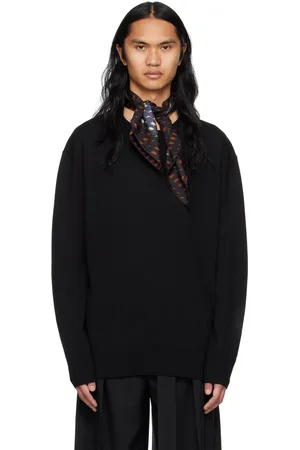 Jil Sander Pull noir à col ras du cou