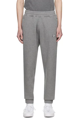 Maison Kitsuné Pantalon de survêtement gris à logo de renard