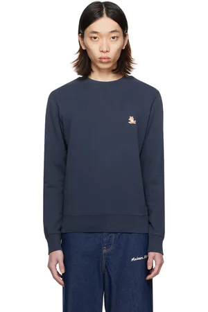 Maison Kitsuné Pull molletonné bleu marine à logo de renard