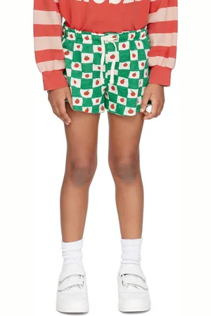 Bobo Choses Enfant | Short vert et blanc cassé à motif graphique