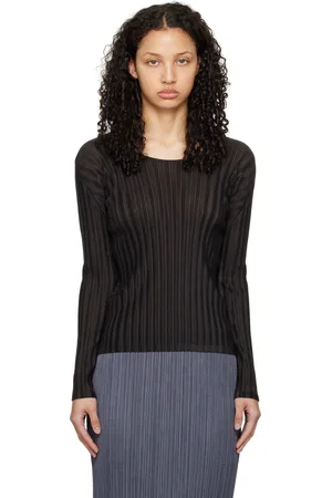 PLEATS PLEASE ISSEY MIYAKE T-shirt à manches longues plissé January noir