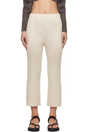 PLEATS PLEASE ISSEY MIYAKE Pantalon Thicker Bottoms 1 blanc cassé