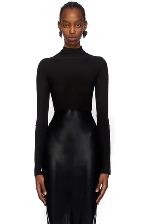 Alaïa Justaucorps noir à col montant