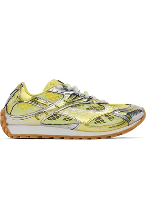 Bottega Veneta Baskets Orbit argenté et jaune