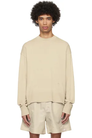 Birrot Pull molletonné beige à logo brodé