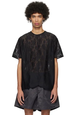 Birrot T-shirt noir à motif fleuri