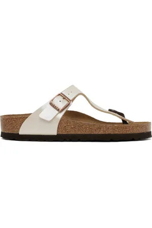 Birkenstock Sandales Gizeh blanc cassé