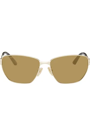 Balenciaga Lunettes de soleil rectangulaires dorées