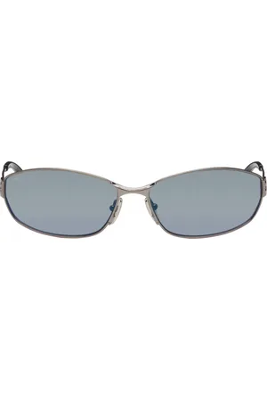 Balenciaga Lunettes de soleil rectangulaires gris acier