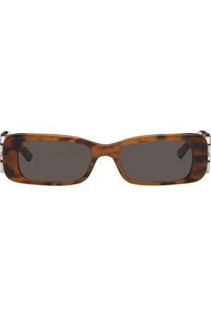 Balenciaga Lunettes de soleil rectangulaires Dynasty écailles de tortue
