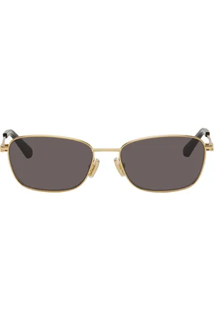 Bottega Veneta Lunettes de soleil rectangulaires dorées