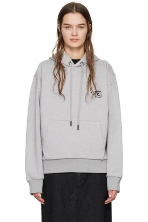 WOOYOUNGMI Pull à capuche gris à écusson