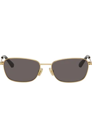 Bottega Veneta Lunettes de soleil rectangulaires dorées