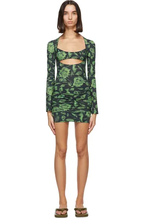 KNWLS Robe Scant noir et vert exclusive à SSENSE