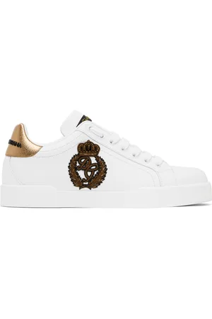 Dolce & Gabbana Baskets Portofino blanches en cuir de veau nappa