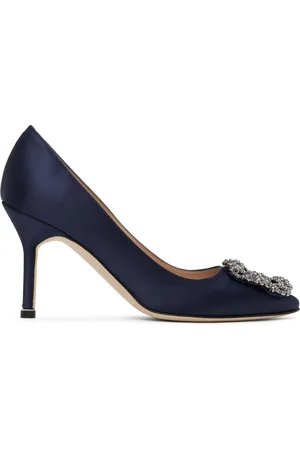 Manolo Blahnik Escarpins Hangisi 90 bleu marine
