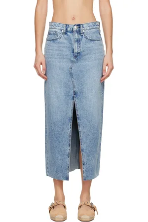 RAG&BONE Jupe longue Clara bleue