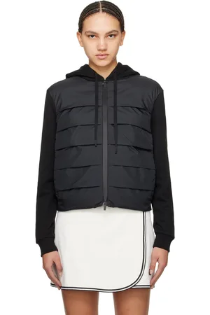 Moncler Pull à capuche noir rembourré en duvet