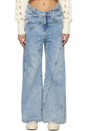 Feng Chen Wang Jean bleu à taille décentrée