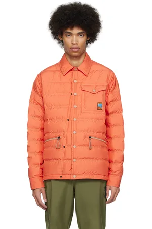 Moncler Blouson pliable orange rembourré en duvet