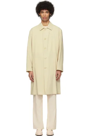 Auralee Manteau blanc cassé à col classique