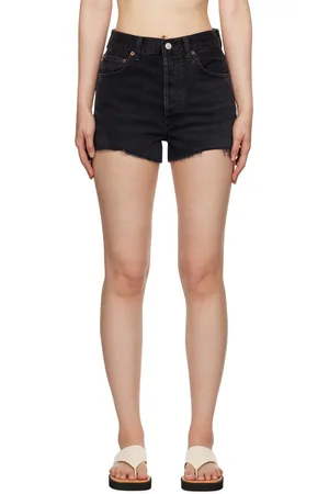 AGOLDE Short Mila noir en denim