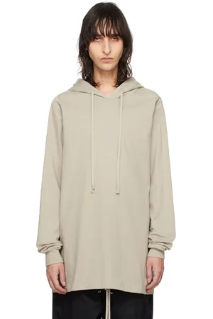 Rick Owens Pull à capuche blanc cassé à cordon coulissant