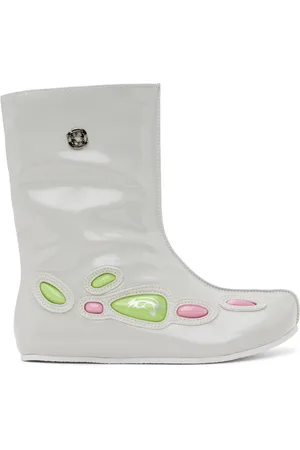 ROMBAUT Bottes Alien Barefoot II gris et blanc exclusives à SSENSE