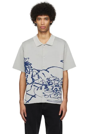 CARNE BOLLENTE Chemise Tits Time gris et bleu marine