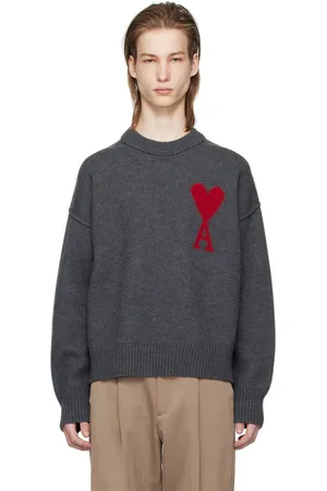 Ami Pull gris à logo Ami de cœur